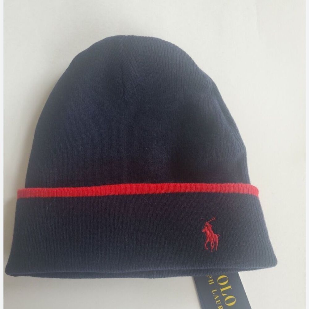 Polo Ralph Lauren Navy and Red Beanie